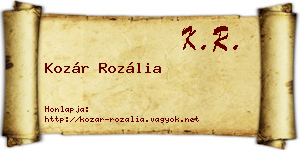 Kozár Rozália névjegykártya