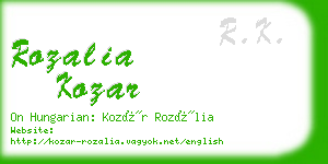 rozalia kozar business card